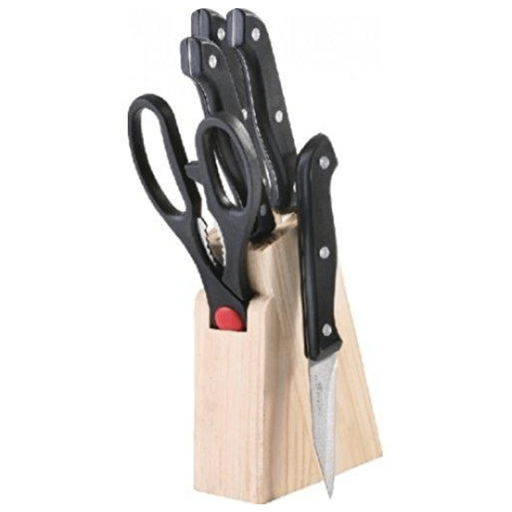 7-Piece Kitchen Knife Set With Wooden Block Stand