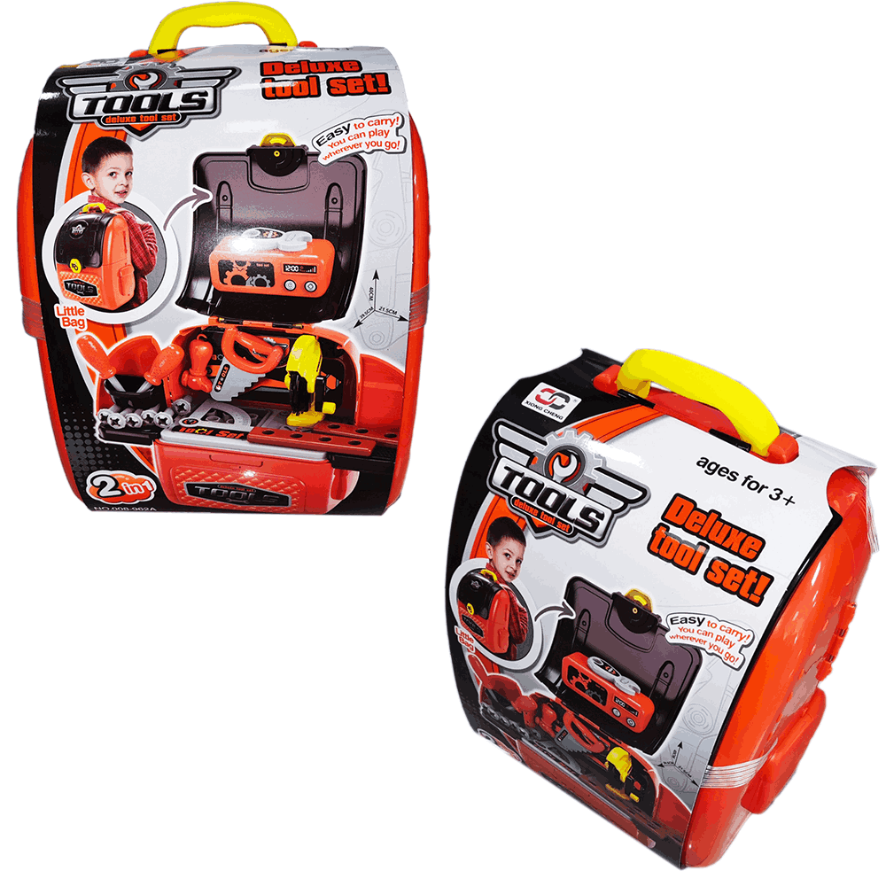 Deluxe Toy Tools Set Bag for Kids