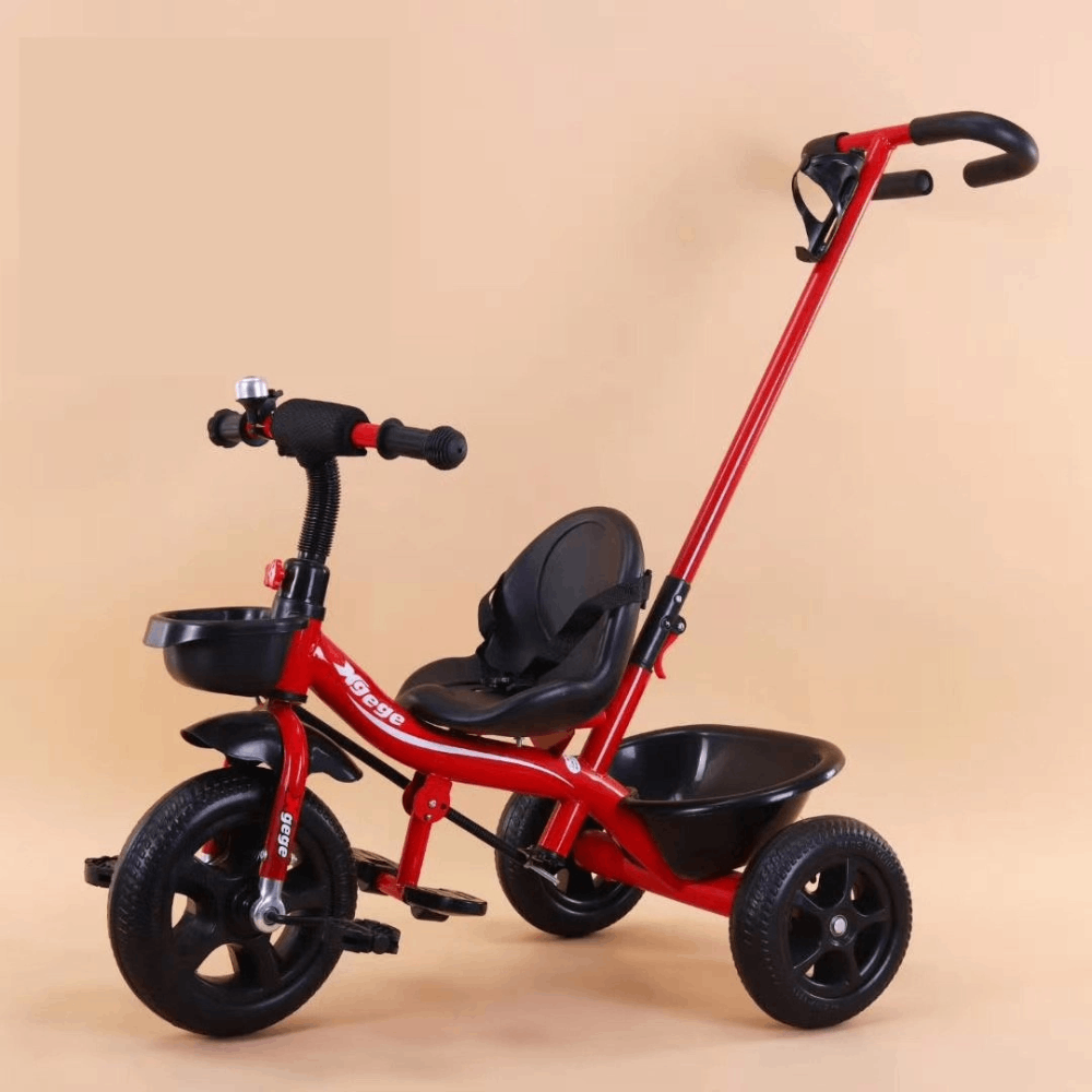 Kids Tricycle With Handle - Red Color