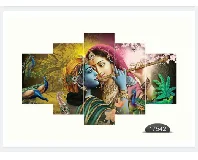5 Panel Radha Krishna Canvas wall Painting
