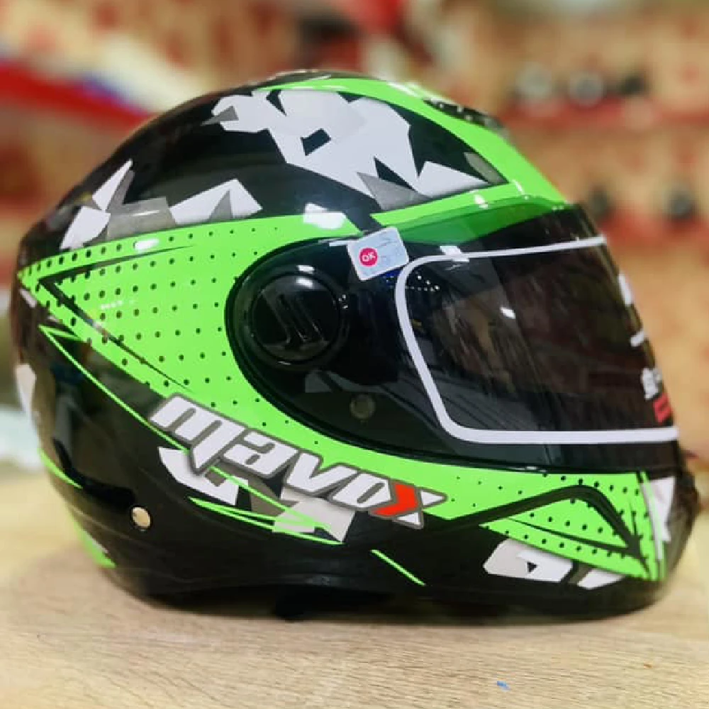 Mavox full helmet for motor bike Green Color