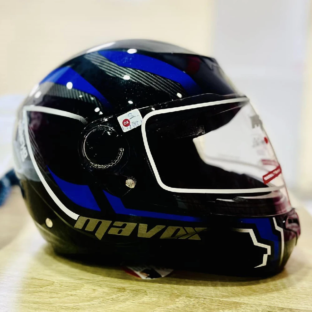Mavox full helmet for motor bike Black Color