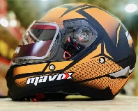Mavox full helmet for motor bike Yellow Color