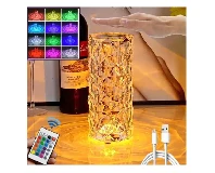 Crystal Table Lamp Rose Light Projector 3/16Colors