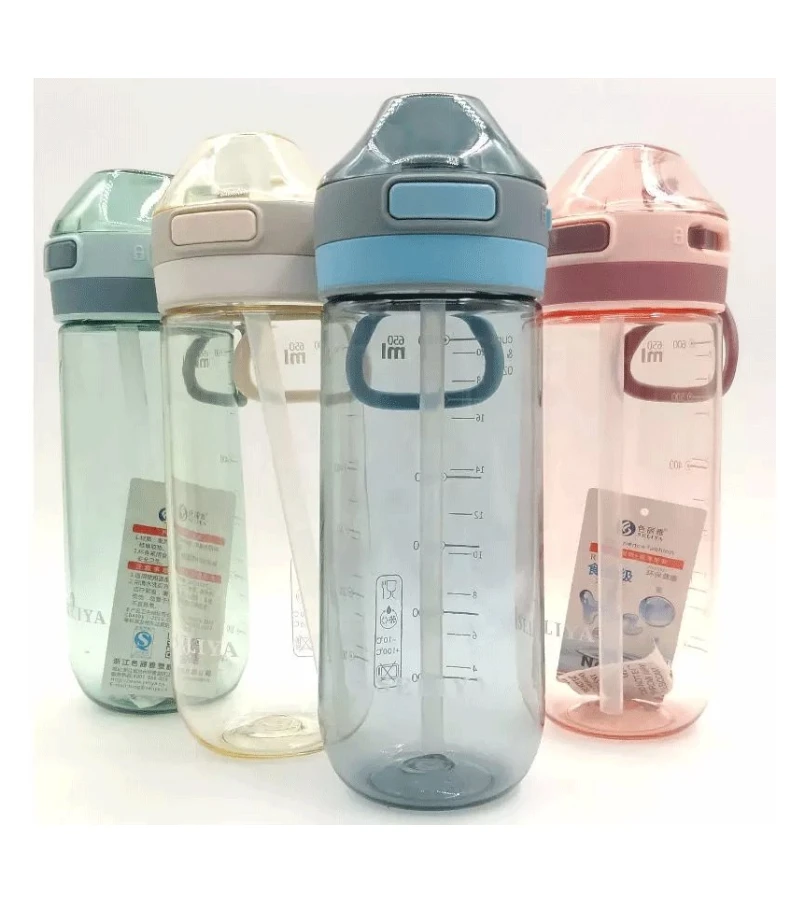 Water Bottle With Straw 650ML