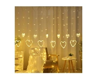 Heart Shape Curtain String Lights