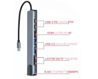USB C 8 in 1 Multiport HUB Compatible