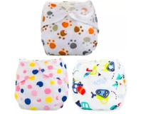 Washable and Adjustable Baby Cloth Diapers 3pcs