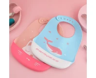 2 pc Silicon Baby Bibs with Pocket 0-2years