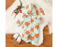 Baby Fox Graphic Print Zipper Romper Jumpsuit