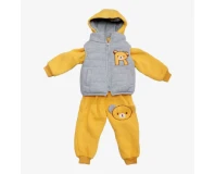 Yellow Color Baby Hoodie & Trouser for Winter 3pcs