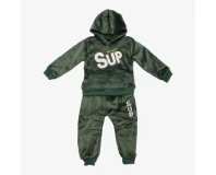 Green Color Baby Hoodie & Trouser for Winter