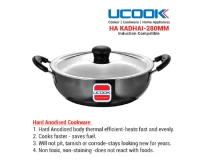 UCOOK Induction Based Steel Lid Deep Kadhai 5L