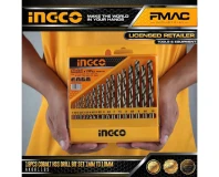 INGCO 19PCS HSS Twist Drill Bits Set Size 1mm-10mm