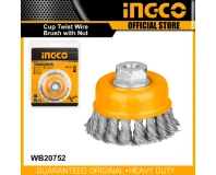 Ingco Twisted Wire Brush With Nut 75mm WB20752