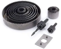 16 Pcs Carbon Steel Kit 19-127mm Round Bits Tools