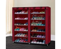Double Layers Portable And Folding Shoe Rack