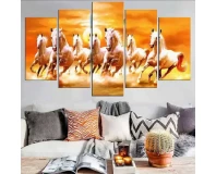 5 Piece Seven Horse Canvas Art Vinyl Forex