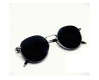 Round Trendy Silver Frame Black Unisex Sunglasses