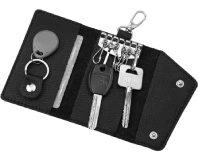Faux Leather Key Organizer Case Keychain