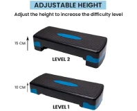 Adjustable Aerobic Stepper Platform with 2 Risers