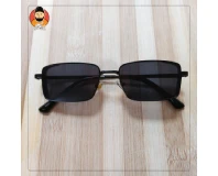 Full Black Trendy Rectangle Shaped Sunglasses