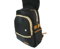 Black Casual Flap Unisex Backpack