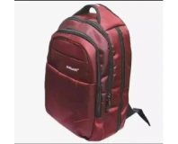 Red Solid Multiple Pocket Unisex Backpack