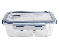 2 Partition Glass Airtight Food Storage Lunch Box