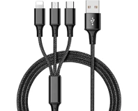 3 In 1 Fast Charging Cable Micro Usb, Lightning, C