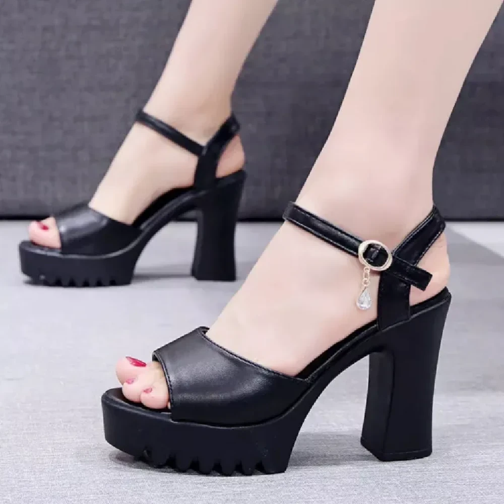 Women Open Toe High Heels Black Band Gladiator Sandals Lace Up Shoes Plus  Size | eBay