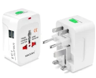 International Plug Two USB Port Travel Adapter