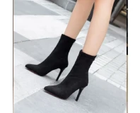 Stretchable Fabric Stilettos Heel Ankle Boots