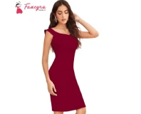 Fancyra Women Stylish Maroon Bodycon Dress