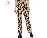 Fancyra Women Printed Stretchable Beige Track Pant