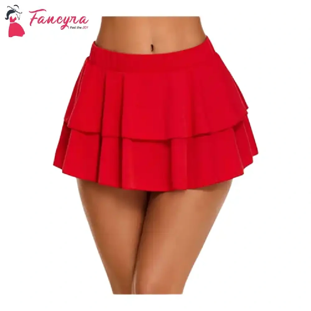 Fancyra Polyester and Spandex Mix Red Mini Skirt Price in Nepal