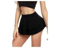 Fancyra Women Free Size Black Mini Skirts