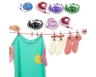 Portable Elastic Drying Rope with 12 Clips