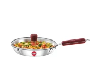 Hawkins Stainless Steel Frying Pan with Glass Lid