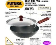 Futura Hard Anodized Wok Pan with Lid 2.5 Liter