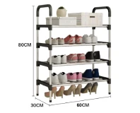 Stainless Steel Foldable Four Layer Shoe Rack