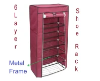 Metal Frame Layer Shoe Rack with 6 Step
