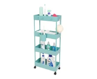 Slim Slide Out Trolley Four Tier Storage Rack