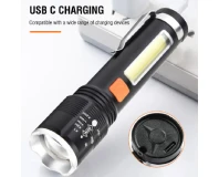 USB Rechargeable Retractable LED Torch Light