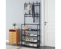 2 in 1 Coat Rack and Shoe Shelves Stand