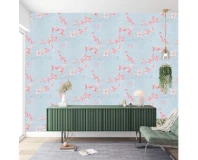 Wallpaper (Flower Design Pvc Cotted Wallpaper)