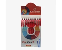 Radius One Plus Writing Pen Red Ink Pack of 10 pc