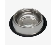 Stainless Steel Pet Feeding Bowl with Rubber Base