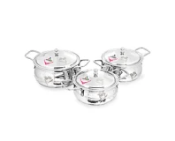 Famous Stainless Steel Handi Set of 3 Pieces