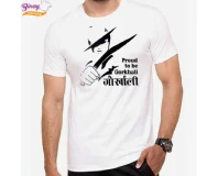 White And Black Gurkha Army Face Printed T-Shirt